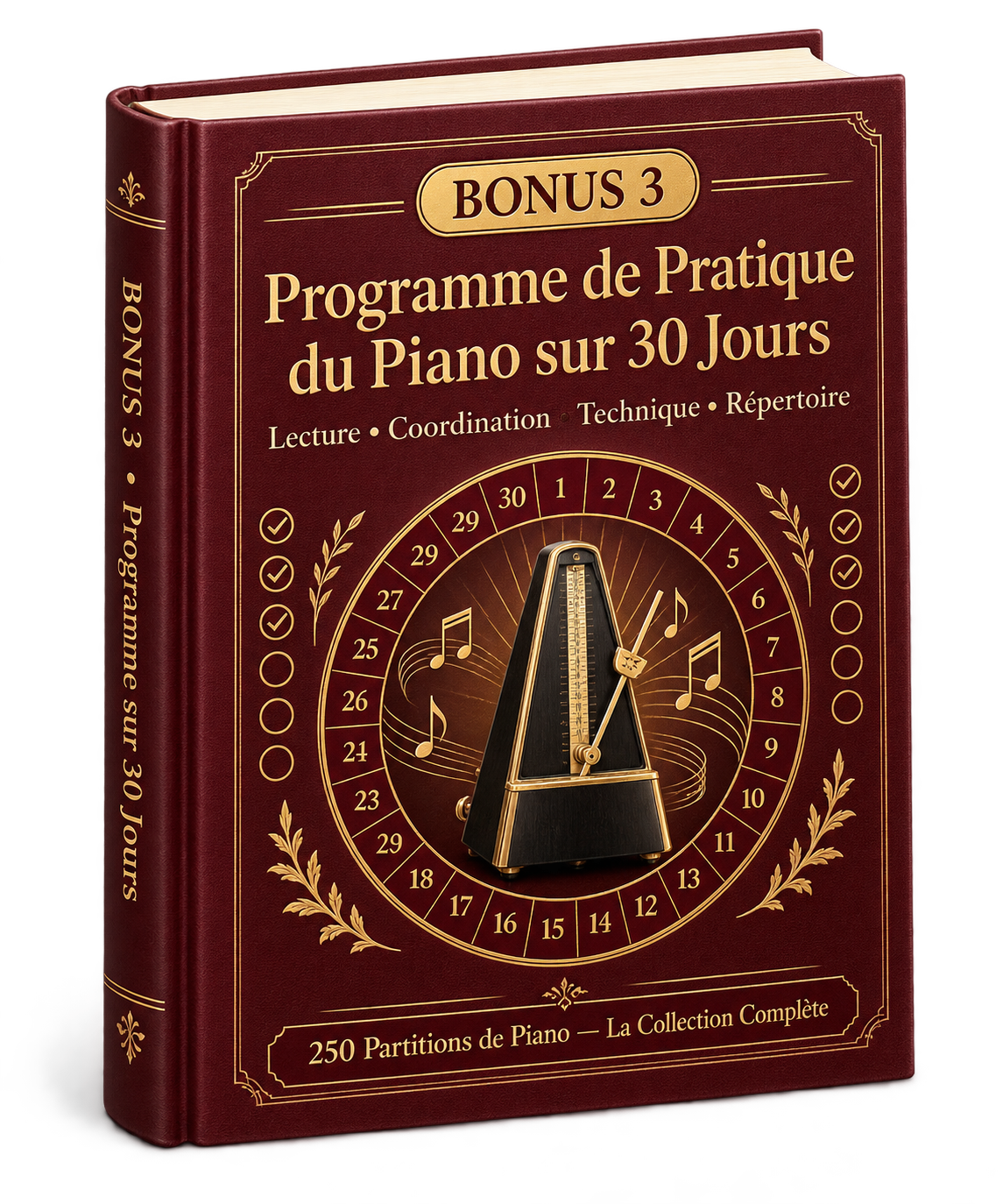 Couverture du bonus 3 : Programme de Pratique du Piano sur 30 Jours